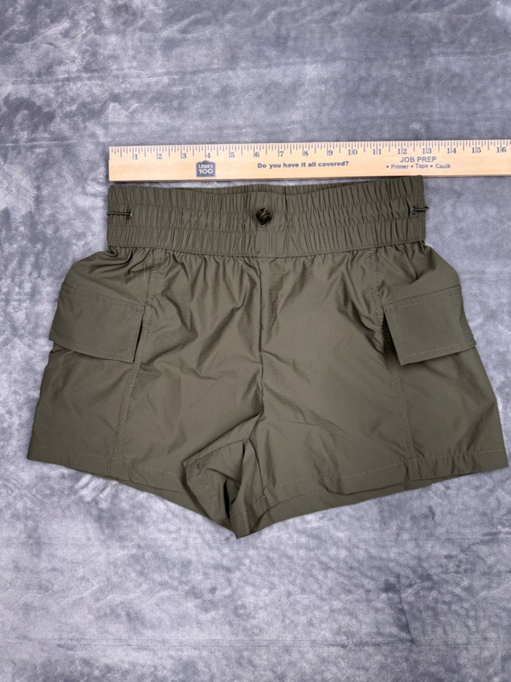 Avalanche High Waisted Olive Women's Hiking Cargo Shorts - Picture 10 of 11